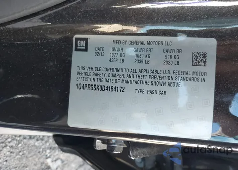 2013 Buick Verano Convenience Group z USA, uszkodzony, nr VIN 1G4PR5SK0D4184172